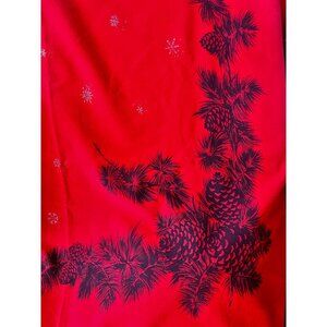 California Handprints Tablecloth Red Christmas Pinecones Gold Snowflakes…